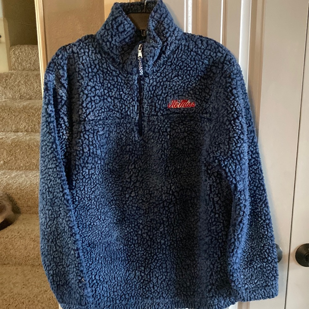Ole Miss 1/4 zip Sherpa jacket-large
